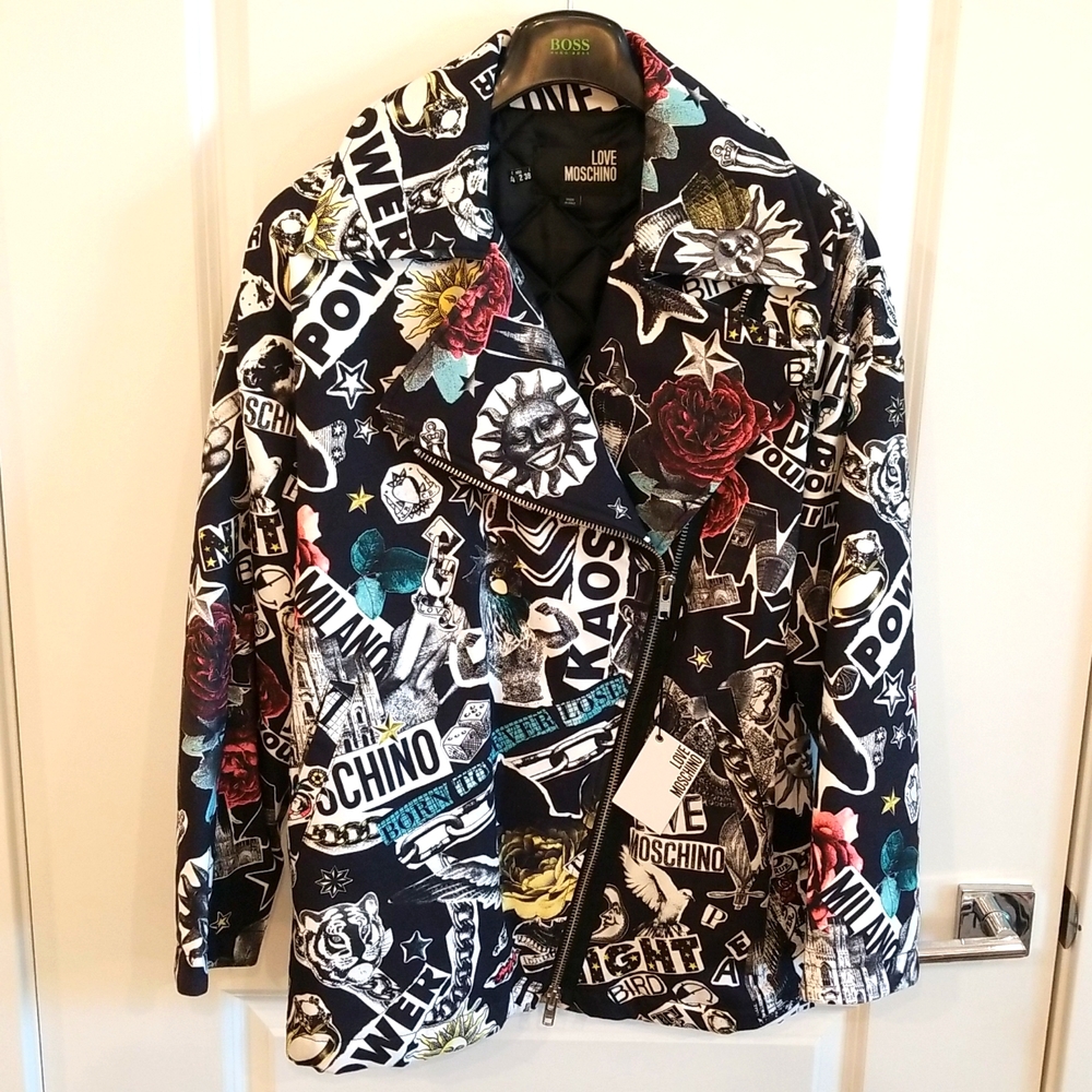 Love Moschino Collage Pattern Jacket